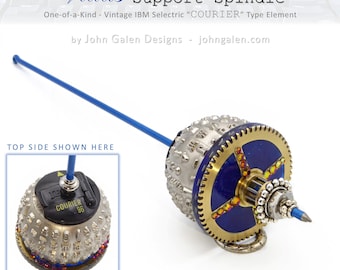 Support Spindle No.678 - Vida's Vintage IBM Selectric Typeball - COURIER - Royal Blue Shaft