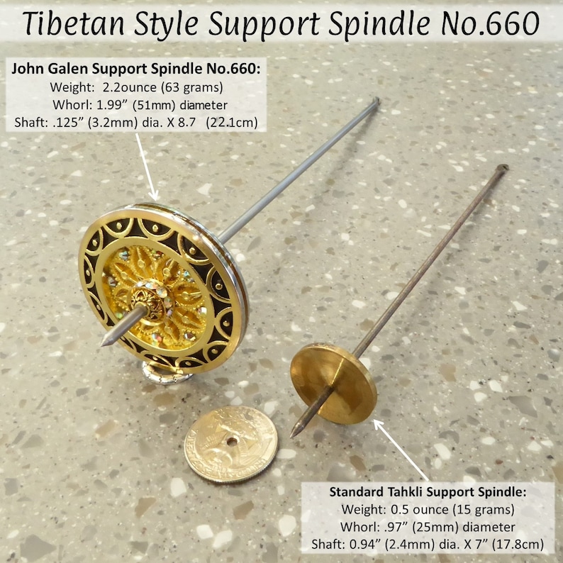 Tibetan Style Support Spindle No.660 Golden Alloy Pendants, Crystals, Un-coated Steel Shaft FREE SHIPPING US Only image 2