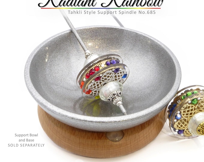 Tahkli Support Spindle No.685 - Radiant Rainbow - Choice of Shaft & Jewelry Color - FREE SHIPPING (US Only)
