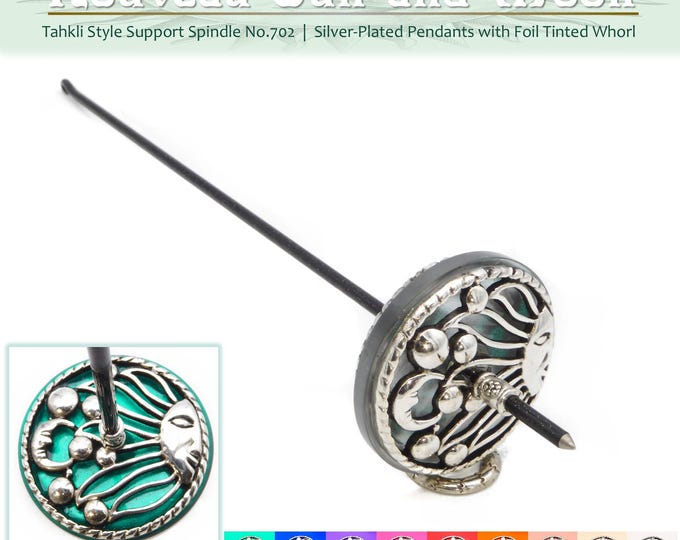 Tahkli Support Spindle No.702 - Nouveau Sun and Moon - Choice of Shaft & Background Color