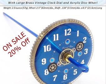 Vintage Timepiece Drop Spindle No.244 - Circa 1975 Westclox Travel Ben Clock Dial - Free Shipping (US)