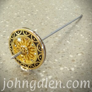 Tibetan Style Support Spindle No.660 Golden Alloy Pendants, Crystals, Un-coated Steel Shaft FREE SHIPPING US Only image 3