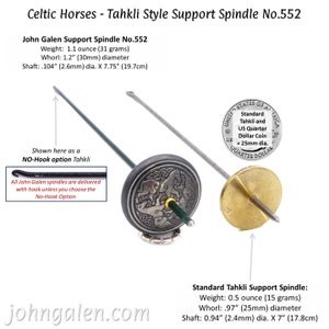 Tahkli Support Spindle No. 552 Cast Iron and Celtic Horses FREE SHIPPING image 2