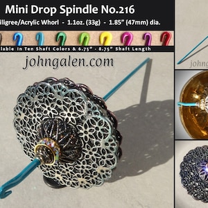 MINI Drop Spindle No.216 - 1.1oz (33g) - Choose From 10 Shaft Colors - Free Shipping (US)