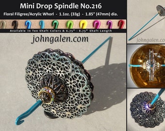 MINI Drop Spindle No.216 - 1.1oz (33g) - Choose From 10 Shaft Colors - Free Shipping (US)