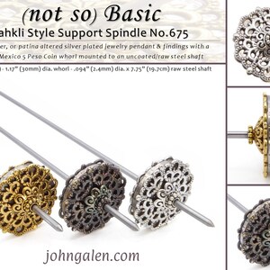 Tahkli Support Spindle No.675 - (not so) BASIC Tahkli in Silver or Gold - FREE SHIPPING