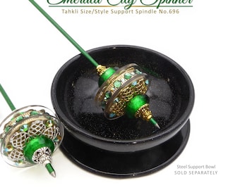 Tahkli Support Spindle No.696- Emerald City Spinner - Choice of Shaft & Jewelry Color