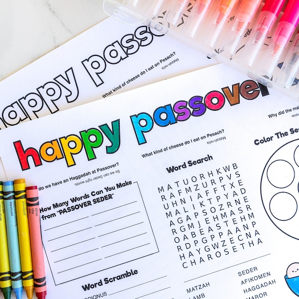 Printable Passover Activity Placemat - Etsy