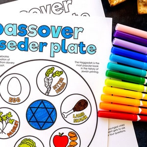 Pascha afdrukbare kleurplaat klasactiviteit voor kinderen, kleurplaat en Pesach-feiten, direct downloaden
