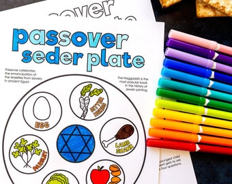 Passover Printable Coloring Page Classroom Activity for Kids, Coloring Page and Passover Facts, Instant Download