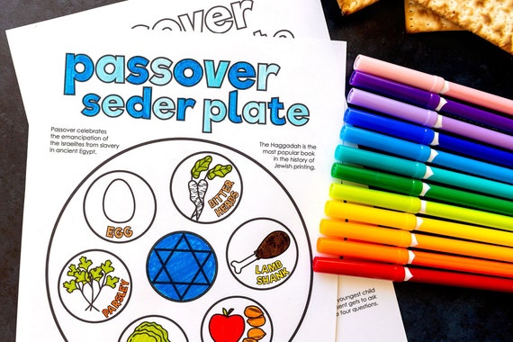 Passover Printable Coloring Page Classroom Activity for Kids, Coloring Page and Passover Facts, Instant Download