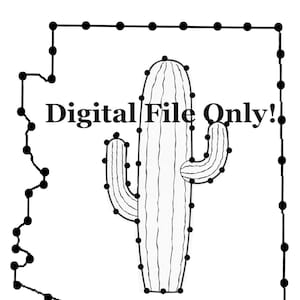 Arizona z szablonem do tworzenia sztuki sznurkowej z kaktusami, wzór, POBIERANIE CYFROWE