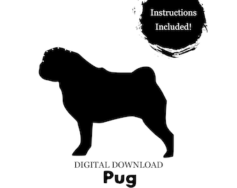 Pug String Art Template, pattern, DIGITAL DOWNLOAD
