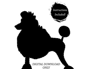 Poodle String Art Template, pattern, DIGITAL DOWNLOAD