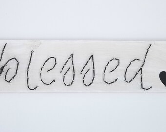 Blessed String Art Sign