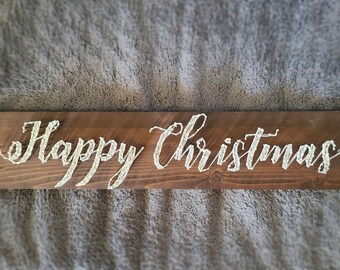 Happy Christmas Wood Sign