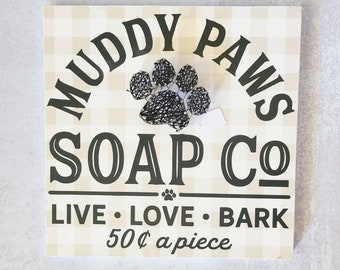 Muddy Paws Soap String Art Sign