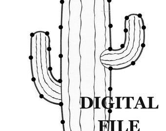 Cactus String Art Template, Muster, DIGITAL DOWNLOAD