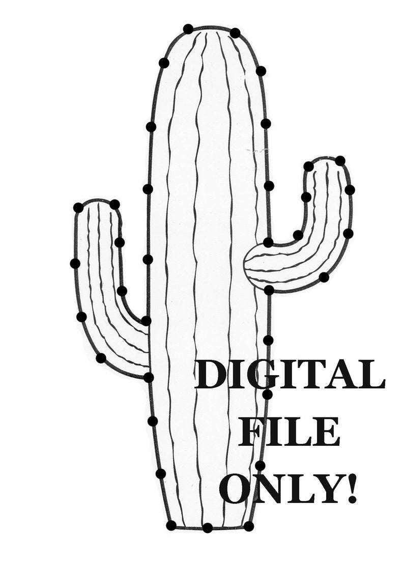 Cactus String Art Template pattern DIGITAL DOWNLOAD | Etsy