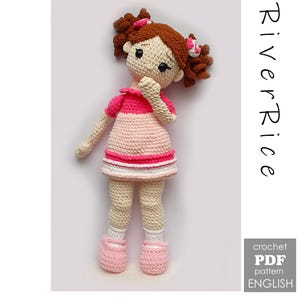 crochet pattern soft doll Eva, pattern includes doll and clothes. This crochet pattern is available in ENGLISH  (using American terms)