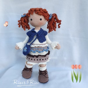 crochet pattern Gabriëlla, pattern includes doll, clothes and bag. This crochet pattern is available in ENGLISH using American terms zdjęcie 9