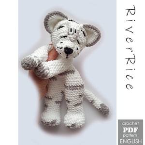 Snuggler, lovey. Scott white tiger, easy low sew crochet pattern , amigurumi baby snuggler. Adorable baby tiger. baby blanket crochet