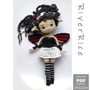 crochet pattern fairy Abbie, pattern includes doll and clothes. This crochet pattern is available in ENGLISH (using American terms)