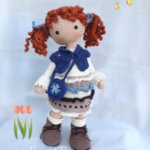 crochet pattern Gabriëlla, pattern includes doll, clothes and bag. This crochet pattern is available in ENGLISH using American terms zdjęcie 2