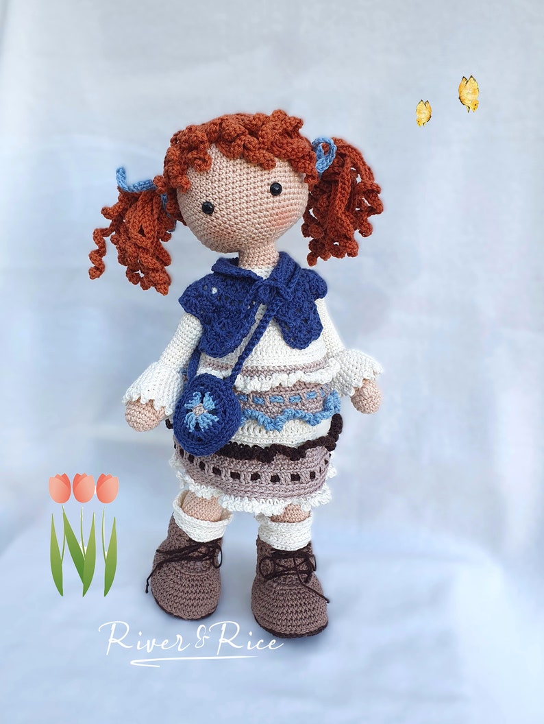 crochet pattern Gabriëlla, pattern includes doll, clothes and bag. This crochet pattern is available in ENGLISH using American terms zdjęcie 2