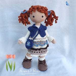 crochet pattern Gabriëlla, pattern includes doll, clothes and bag. This crochet pattern is available in ENGLISH using American terms zdjęcie 6