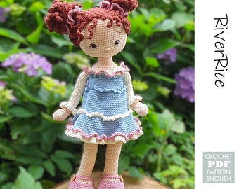 crochet pattern Julia, pattern includes doll and clothes. This crochet pattern is available in ENGLISH (using American terms)