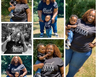 Blessed Mama and Little Blessing Shirt. The Mother and Daughter or Son Shirt.