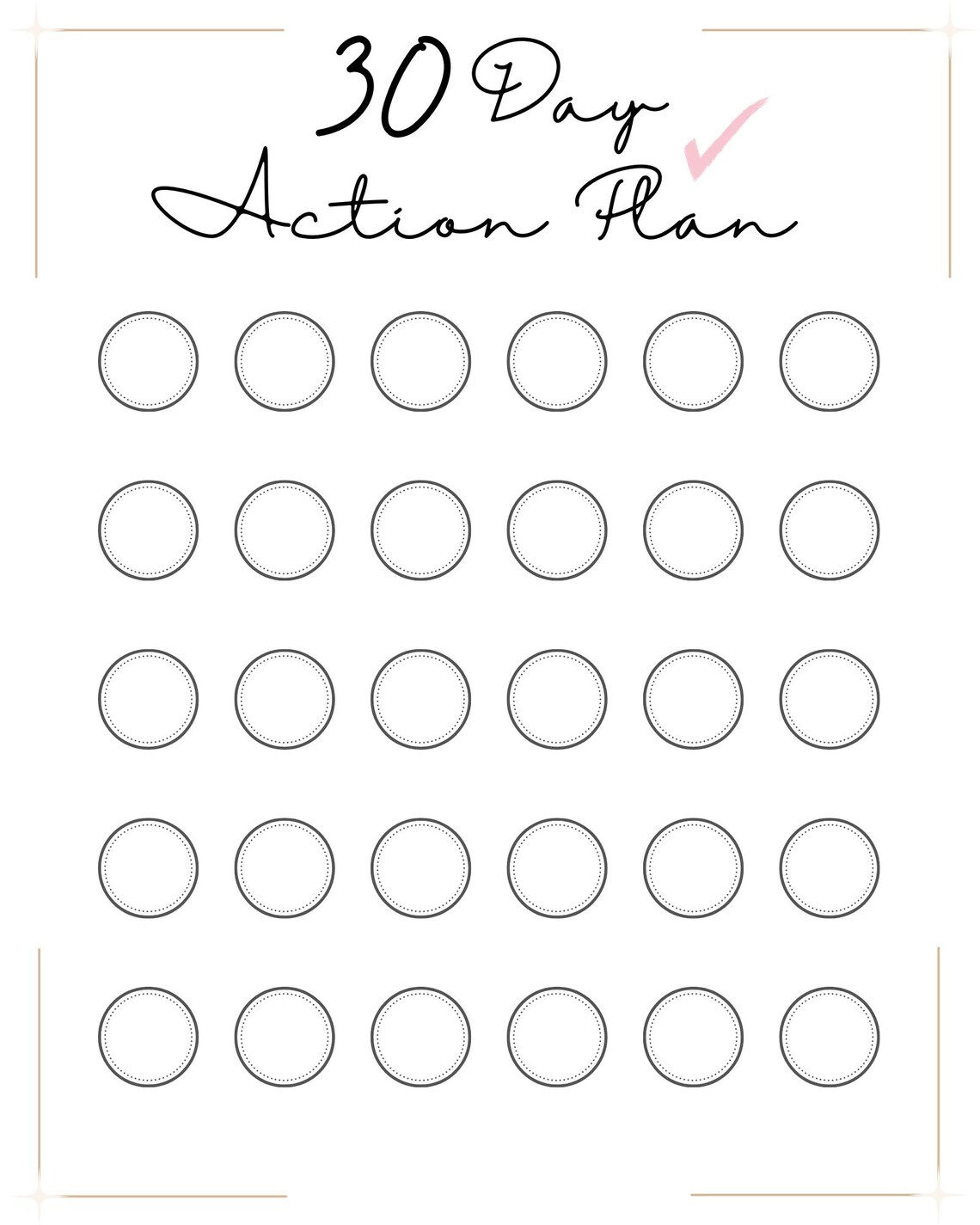 30 Day Action Plan Printable - Etsy