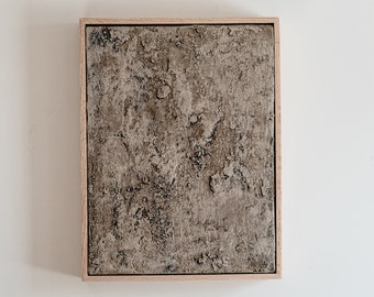 Original painting 'From dust to dust' · 12 x 16 · Imperfect, textured, beige, wabi sabi, minimalist, natural, handmade, sculpture,japandi