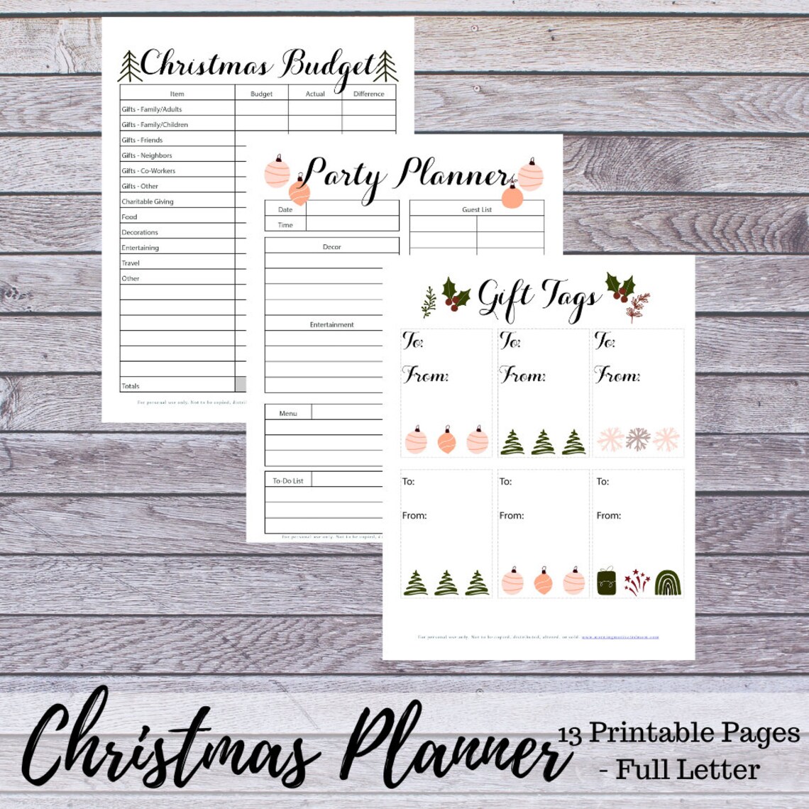 Christmas Planner Printable, 2023 Holiday Planner, Christmas Planning ...