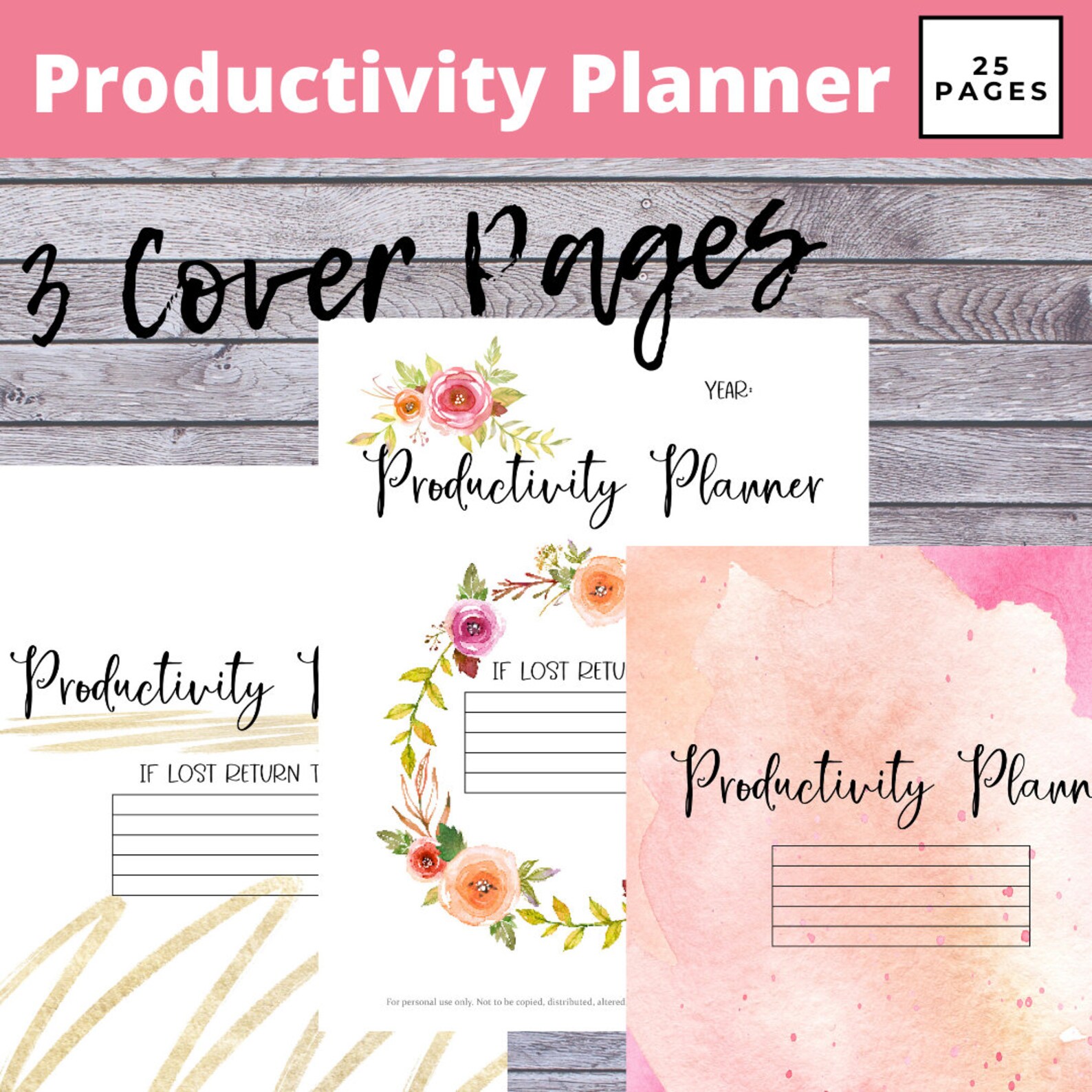 Productivity Packet Productivity Planner, Printable Planner, Productivity Pack, Daily ...
