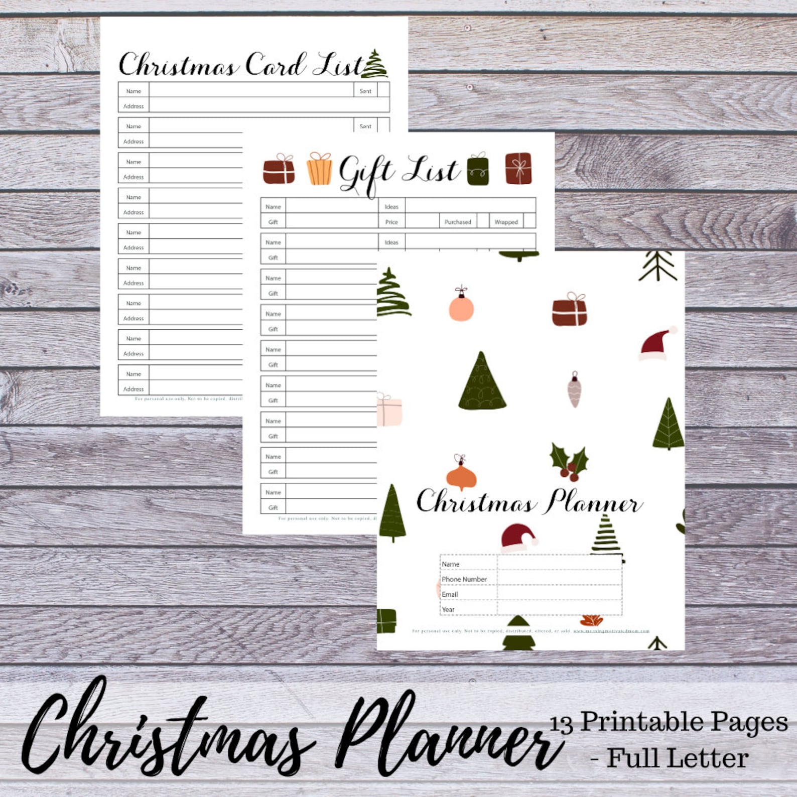 Christmas Planner Printable, 2023 Holiday Planner, Christmas Planning ...