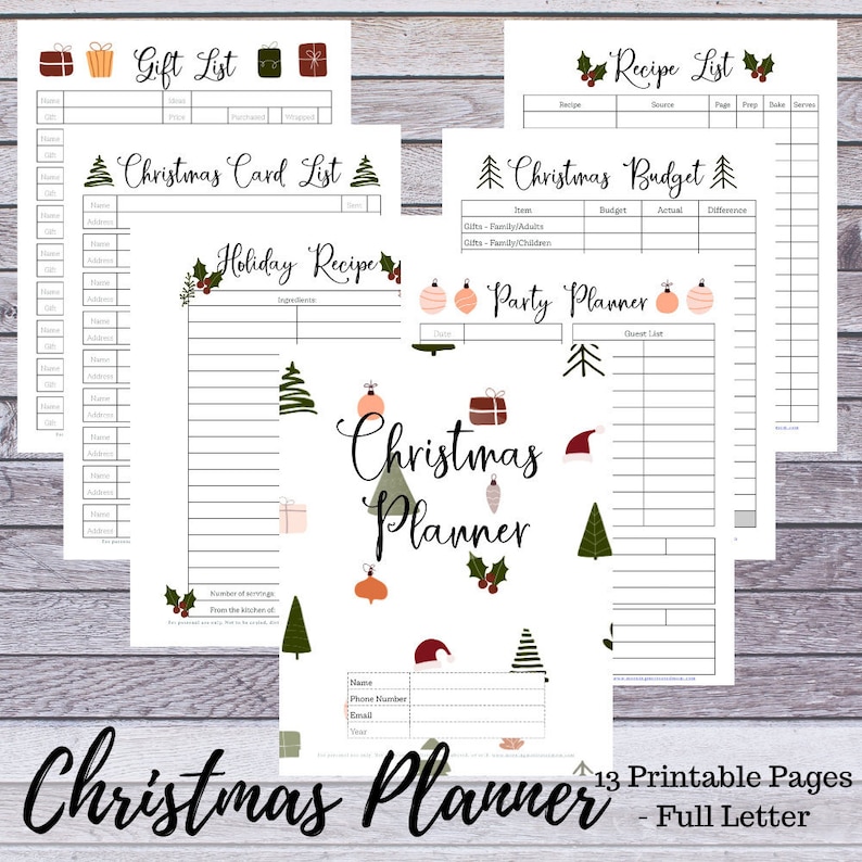 Christmas Planner Printable 2021 Holiday Planner Christmas image 1