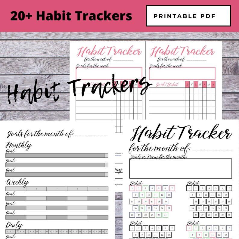 Habit Tracker Printables Track Your Habits Daily Weekly or - Etsy