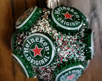 Heineken Beer Bottle Cap Christmas Ornament