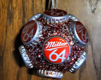 Miller 64 Beer Bottle Cap Christmas Ornament