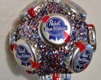 Pabst Blue Ribbon Beer Bottle Cap Christmas Ornament
