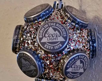 Coors Light Beer Bottle Cap Christmas Ornament