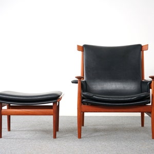 Teak Bwana Lounge Chair Footstool by Finn Juhl for France & Son D695 image 3