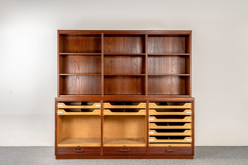 Teak Danish Tambour Door File Cabinet/Bookcase 321-332 image 2