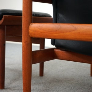 Teak Bwana Lounge Chair Footstool by Finn Juhl for France & Son D695 image 4