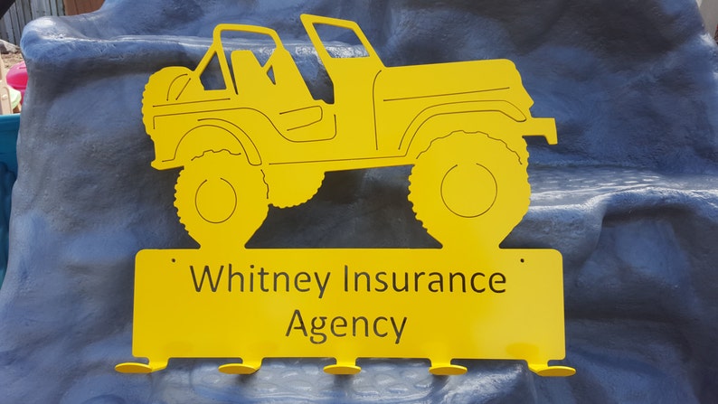 Custom metal Jeep coat rack family size