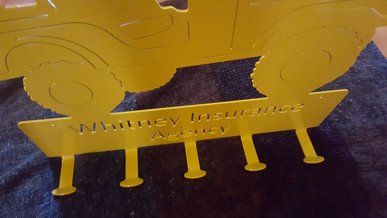 Custom metal Jeep coat rack family size