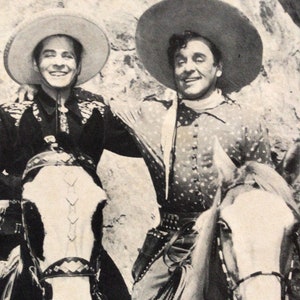 Vintage The Cisco Kid and Pancho on Horseback 8x10 Sepia | Etsy