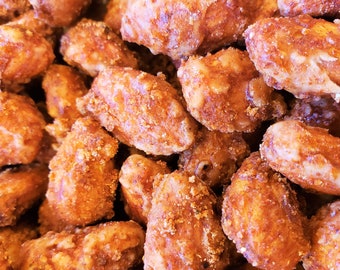 Sweet Cayenne Almonds-8 oz Resealable Bag, Sweet and Spicy, Made with Texas Heat! Sweet at first bite them BAM there is that Texas heat!